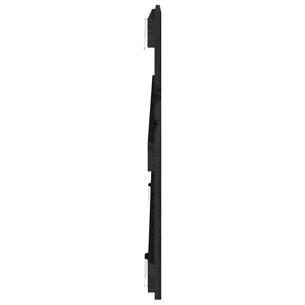 sengegavl 127,5x3x60 cm massivt fyrretræ sort - Image 5