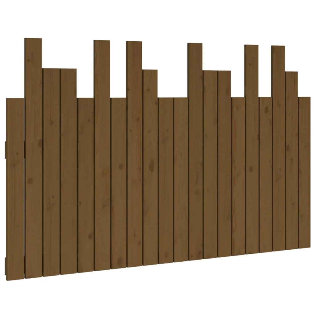sengegavl 127,5x3x80 cm massivt fyrretræ gyldenbrun - Image 2