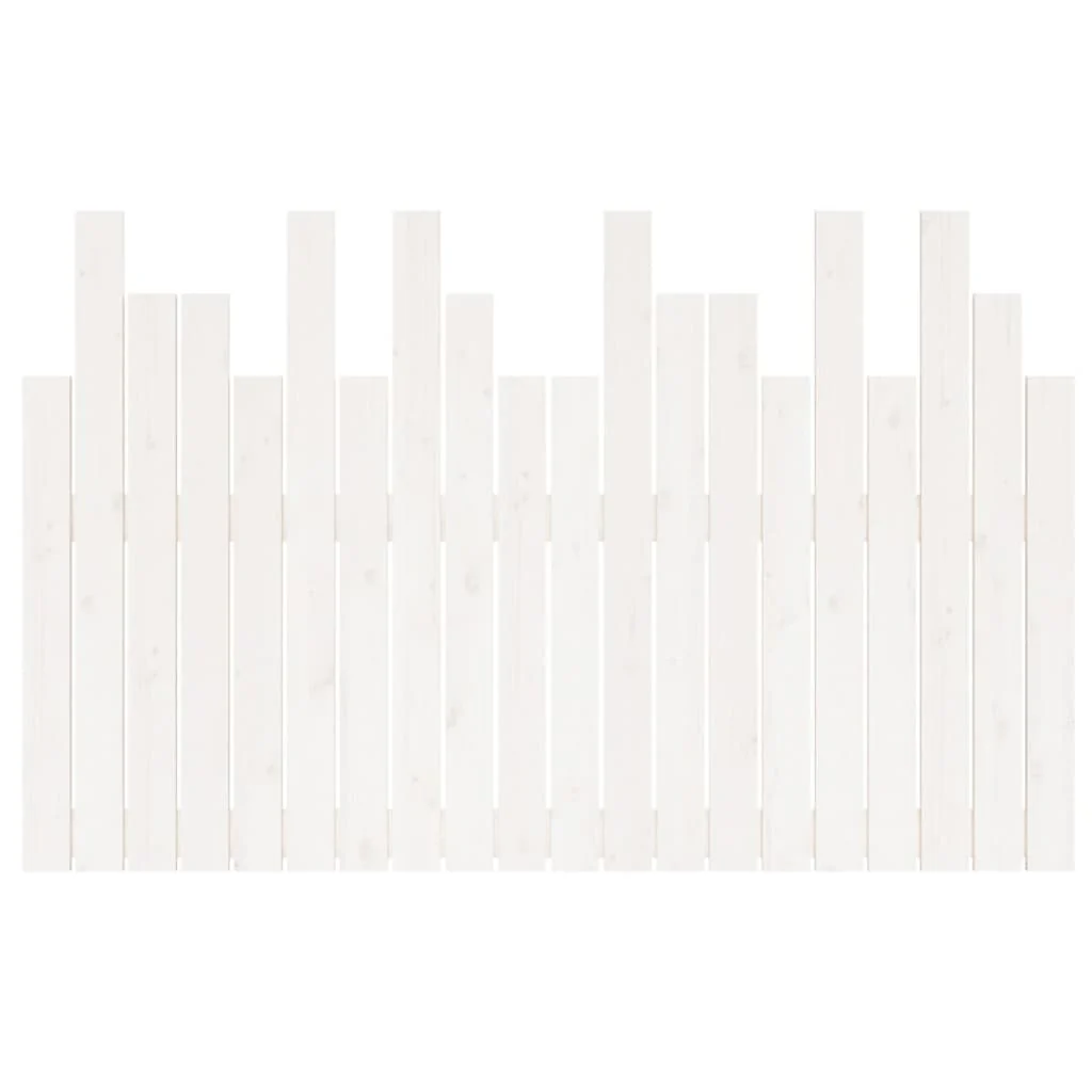 sengegavl 127,5x3x80 cm massivt fyrretræ hvid - Image 5