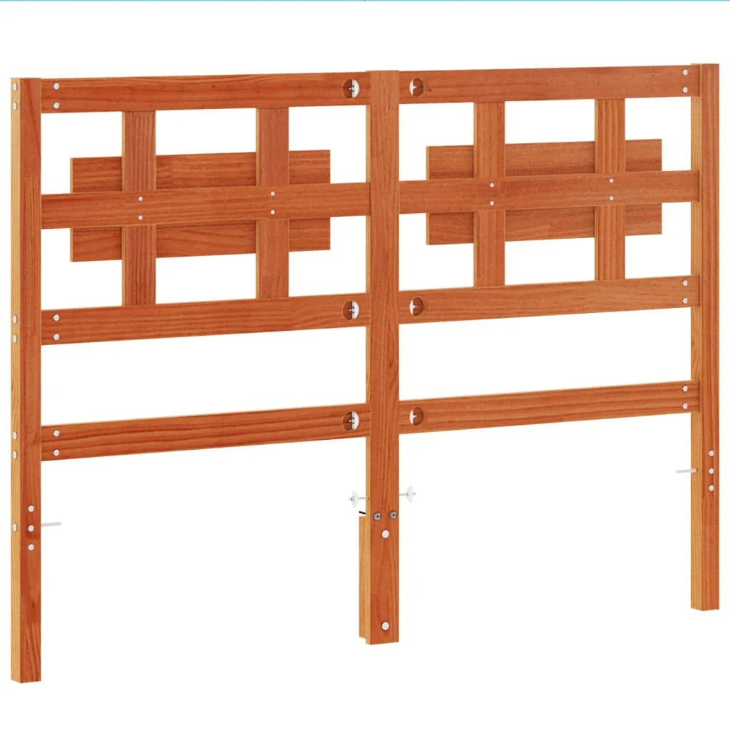 sengegavl 135 cm massivt fyrretræ gyldenbrun - Image 6