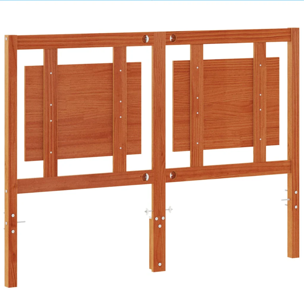sengegavl 135 cm massivt fyrretræ gyldenbrun - Image 6