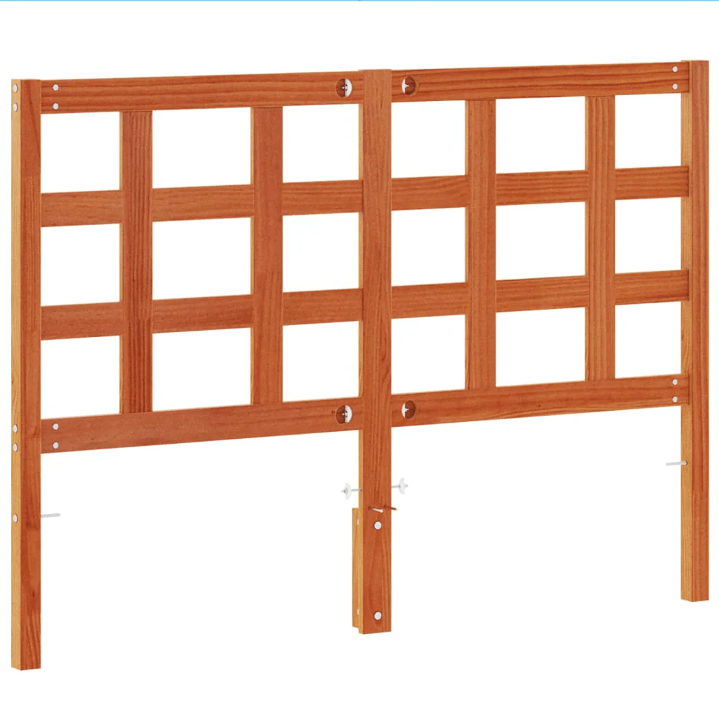sengegavl 135 cm massivt fyrretræ gyldenbrun - Image 6