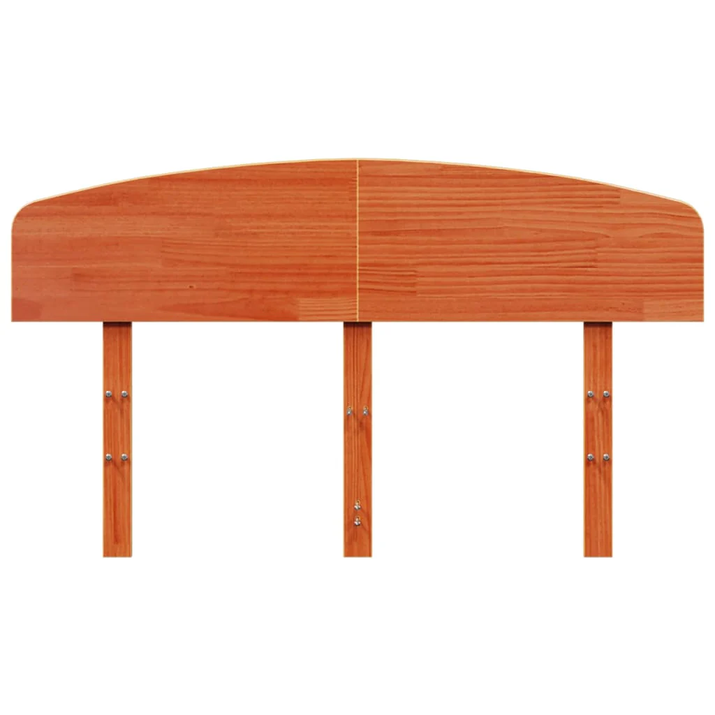 sengegavl 135 cm massivt fyrretræ gyldenbrun - Image 4