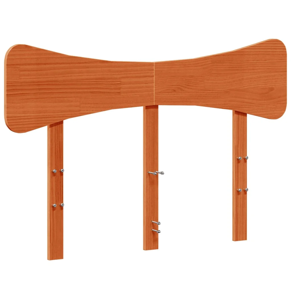sengegavl 135 cm massivt fyrretræ gyldenbrun - Image 2