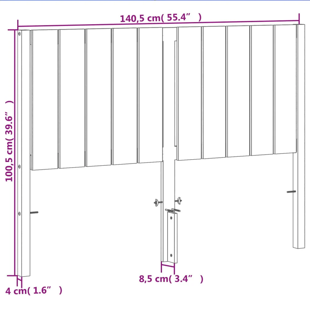 sengegavl 135 cm massivt fyrretræ gyldenbrun - Image 8
