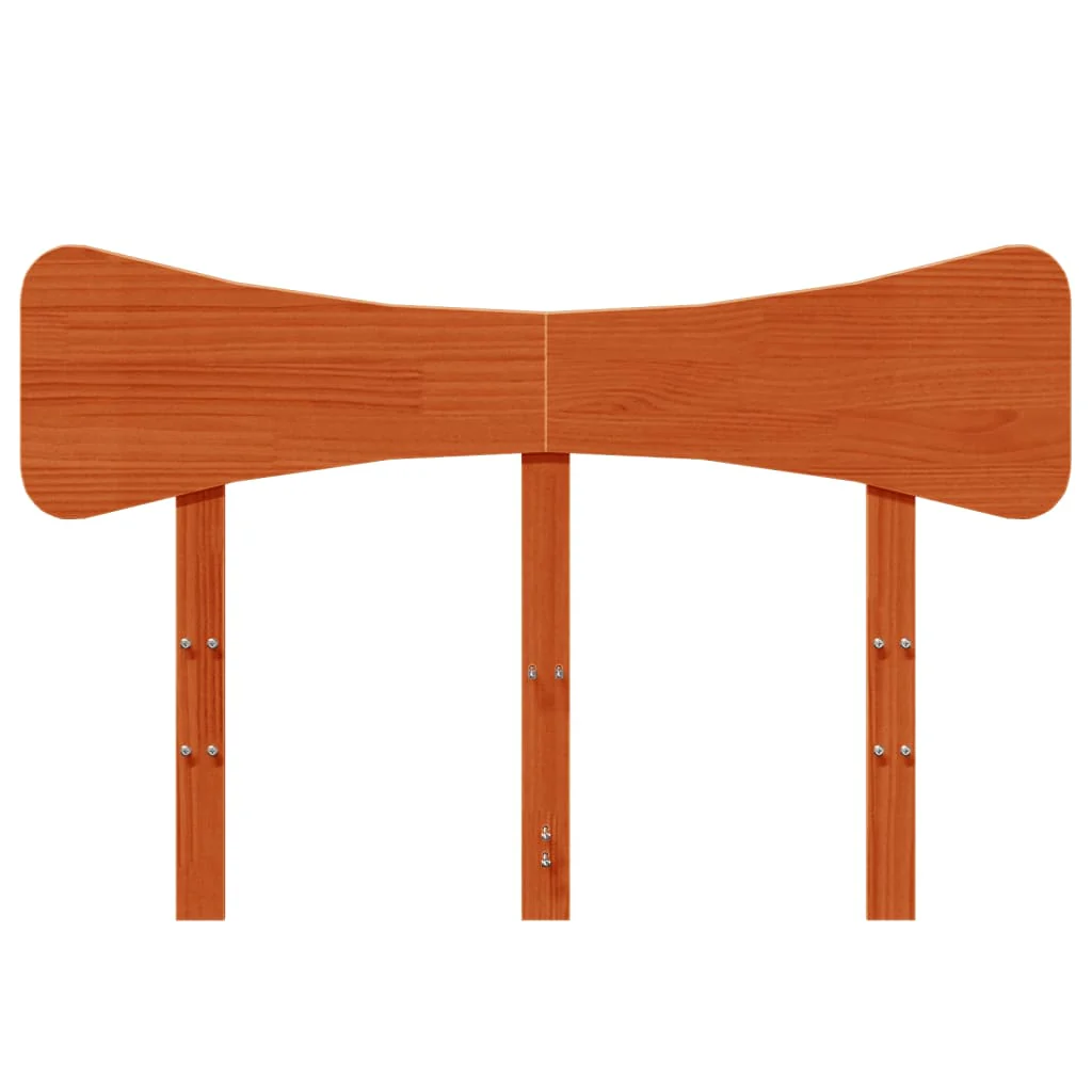 sengegavl 135 cm massivt fyrretræ gyldenbrun - Image 4