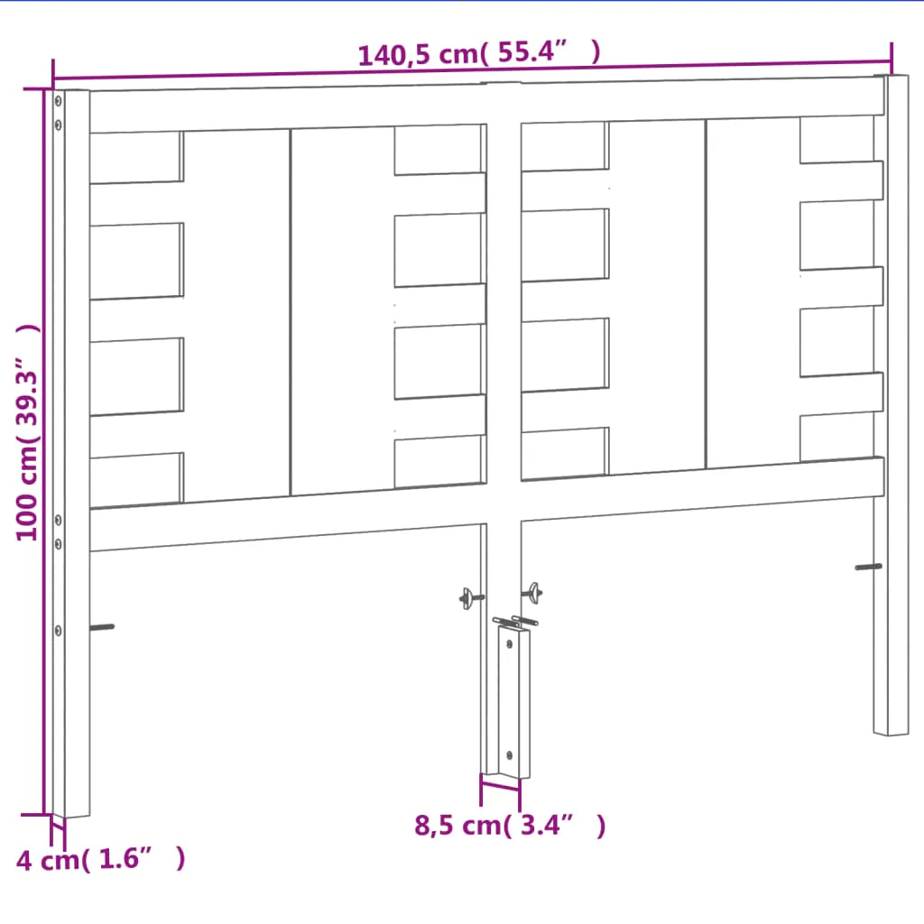 sengegavl 135 cm massivt fyrretræ gyldenbrun - Image 8