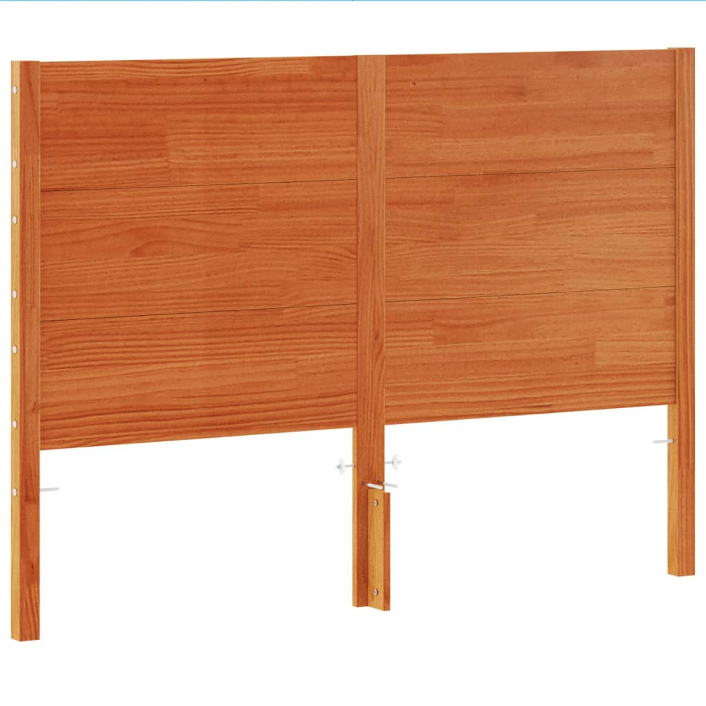 sengegavl 135 cm massivt fyrretræ gyldenbrun - Image 2