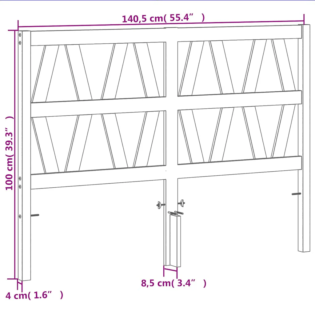 sengegavl 135 cm massivt fyrretræ gyldenbrun - Image 8