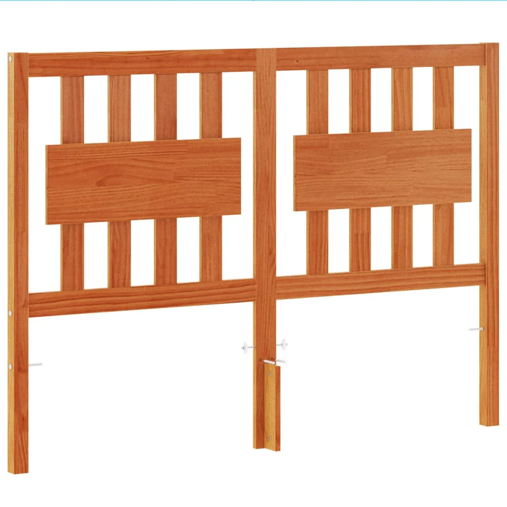sengegavl 135 cm massivt fyrretræ gyldenbrun - Image 2