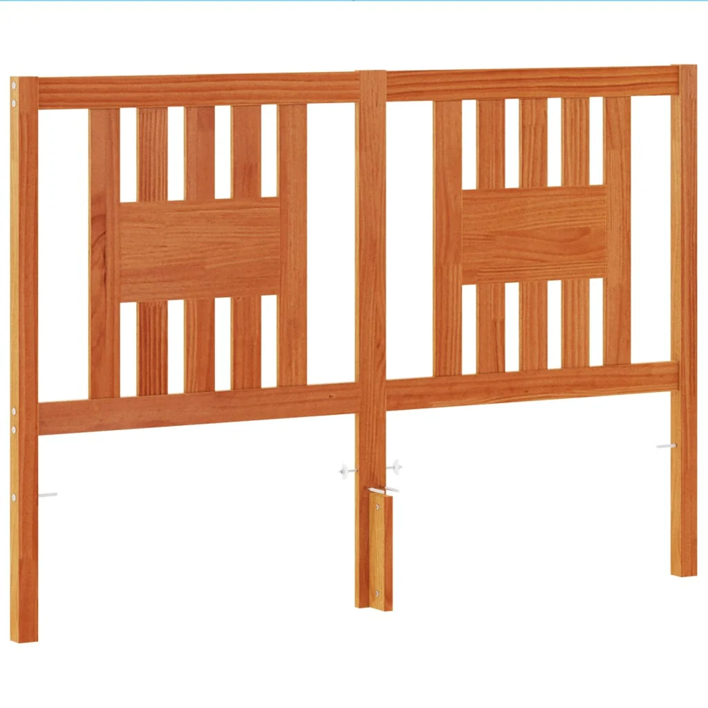sengegavl 140 cm massivt fyrretræ gyldenbrun - Image 2