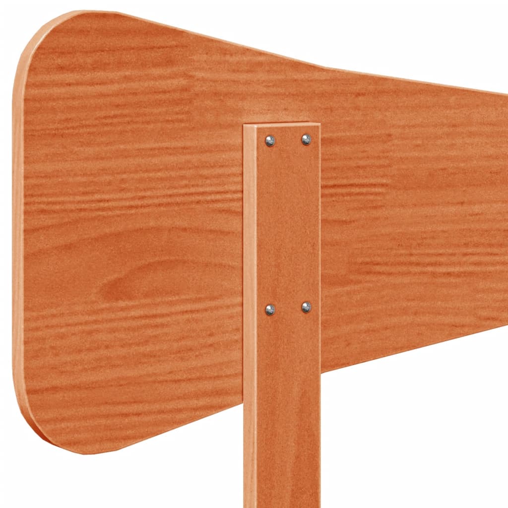 sengegavl 140 cm massivt fyrretræ gyldenbrun - Image 7