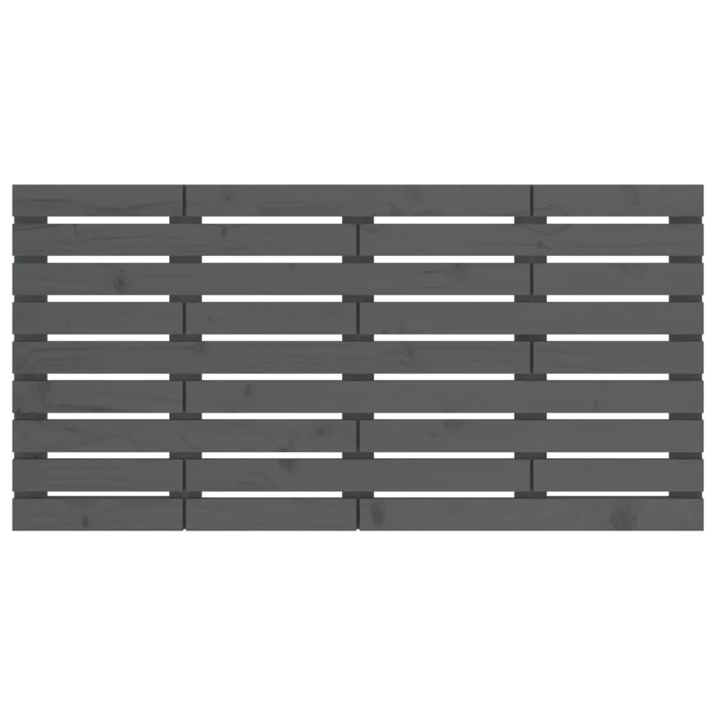 sengegavl 146x3x63 cm massivt fyrretræ grå - Image 4