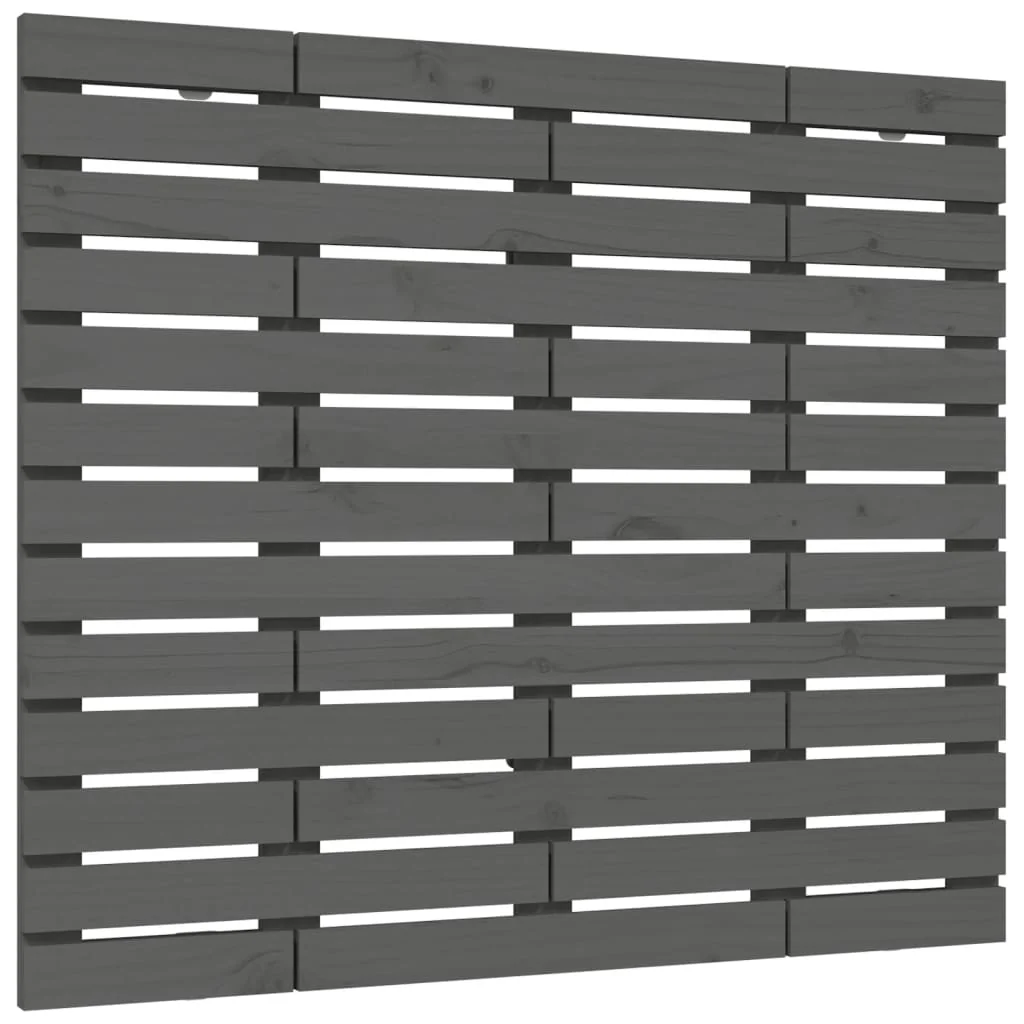 sengegavl 146x3x91,5 cm massivt fyrretræ grå - Image 2