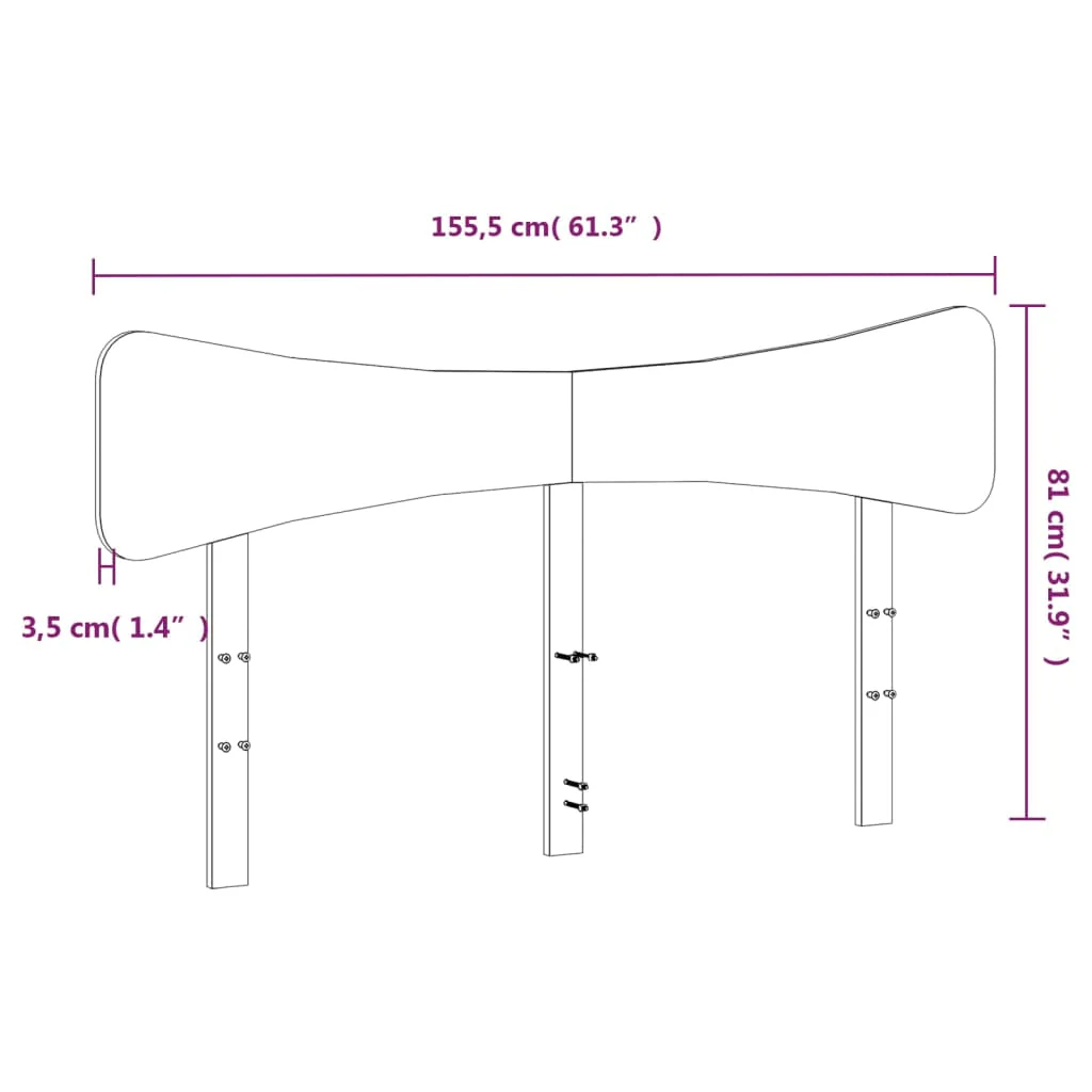sengegavl 150 cm massivt fyrretræ gyldenbrun - Image 8