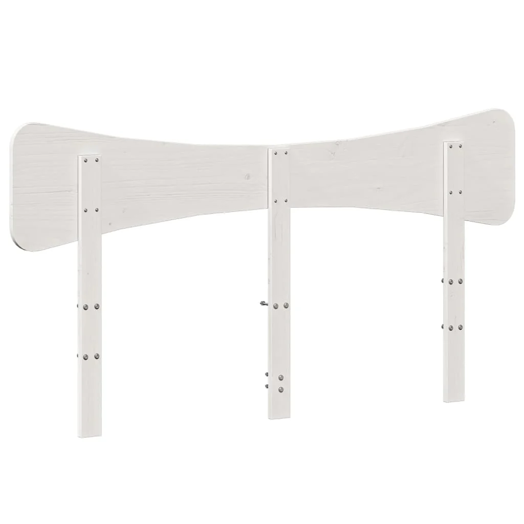 sengegavl 150 cm massivt fyrretræ hvid - Image 6
