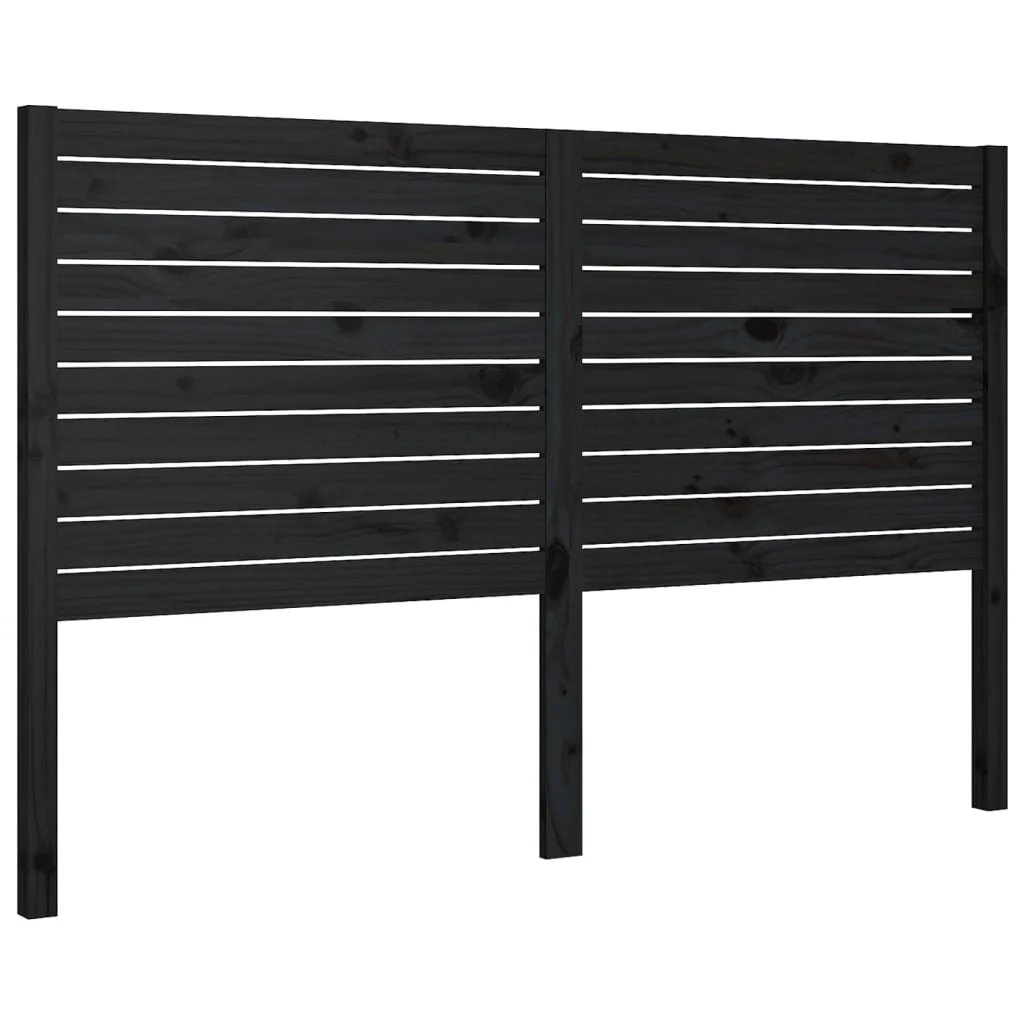 sengegavl 156x4x100 cm massivt fyrretræ sort - Image 2