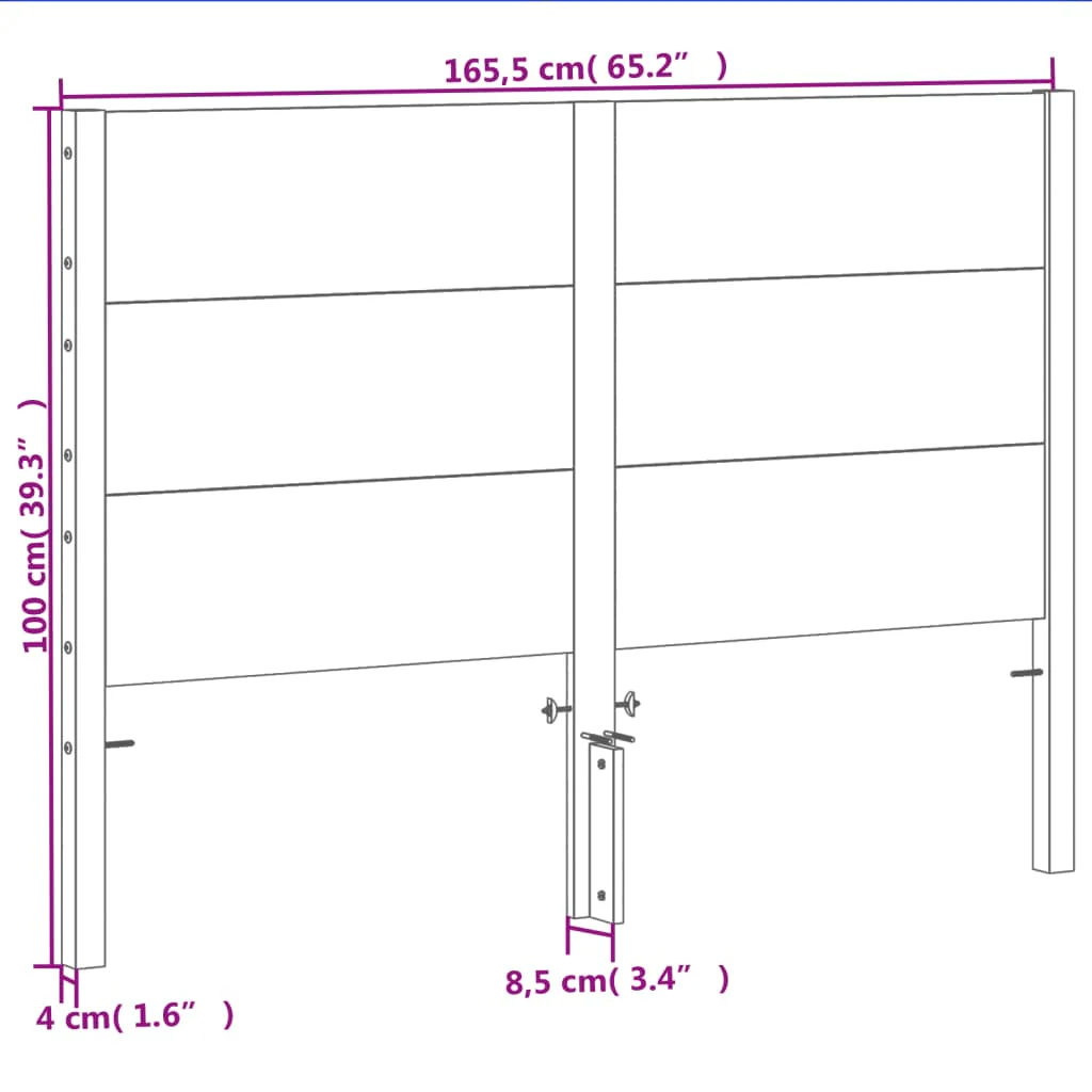 sengegavl 160 cm massivt fyrretræ gyldenbrun - Image 8
