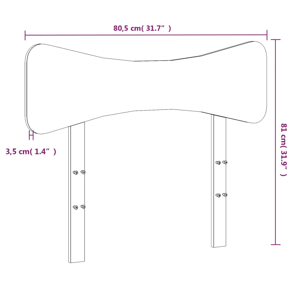 sengegavl 75 cm massivt fyrretræ hvid - Image 8
