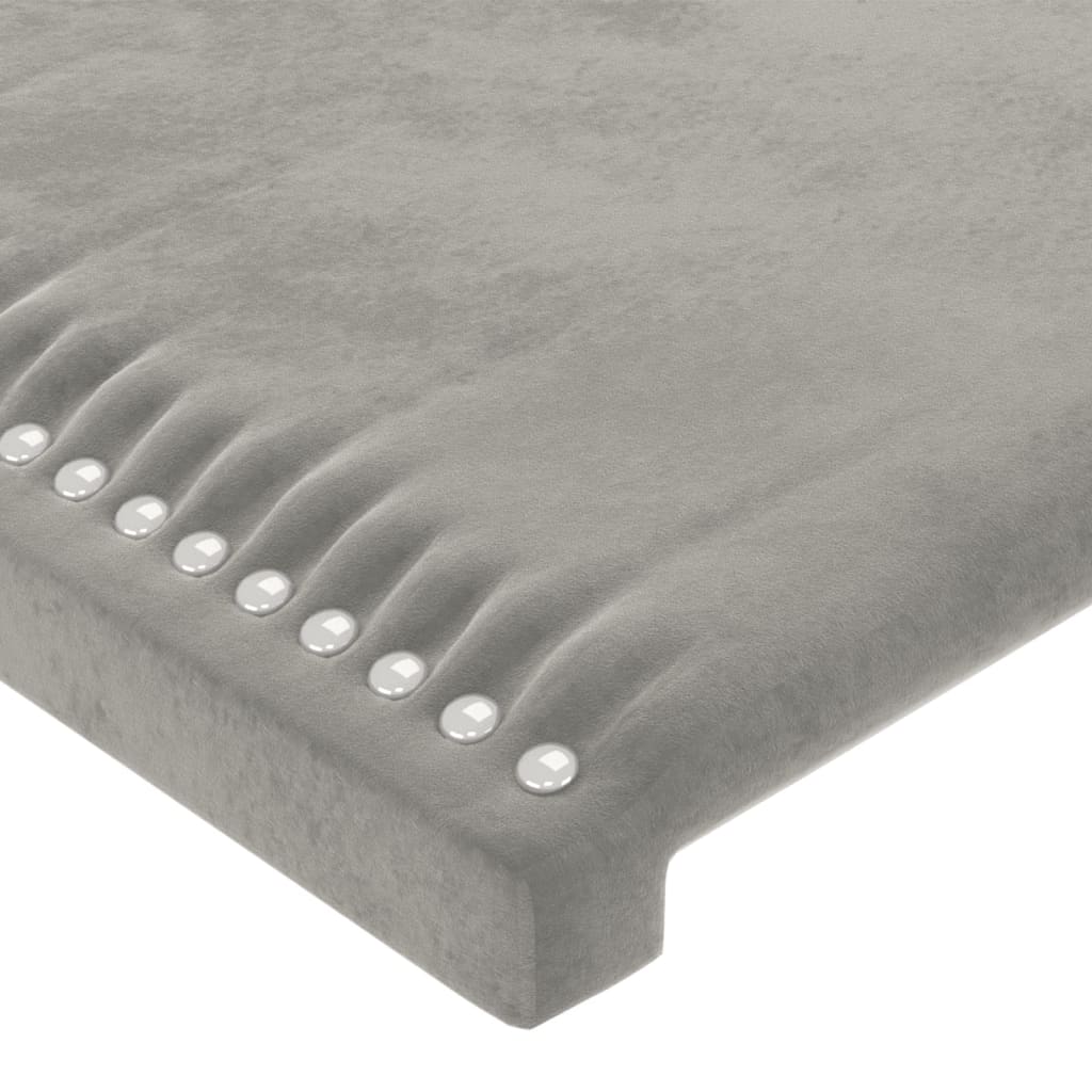 sengegavl 80x5x78/88 cm fløjl lysegrå - Image 4