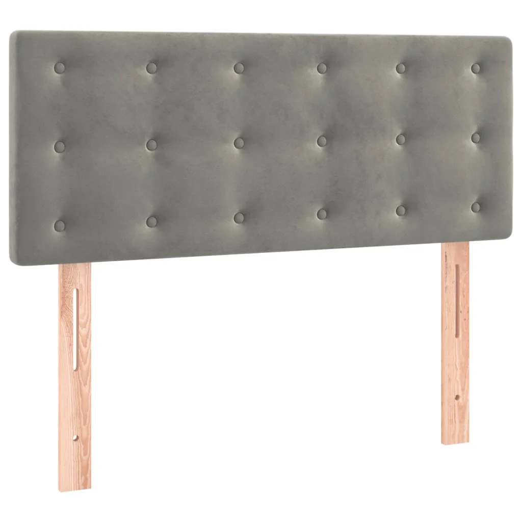 sengegavl 80x5x78/88 cm fløjl lysegrå - Image 2
