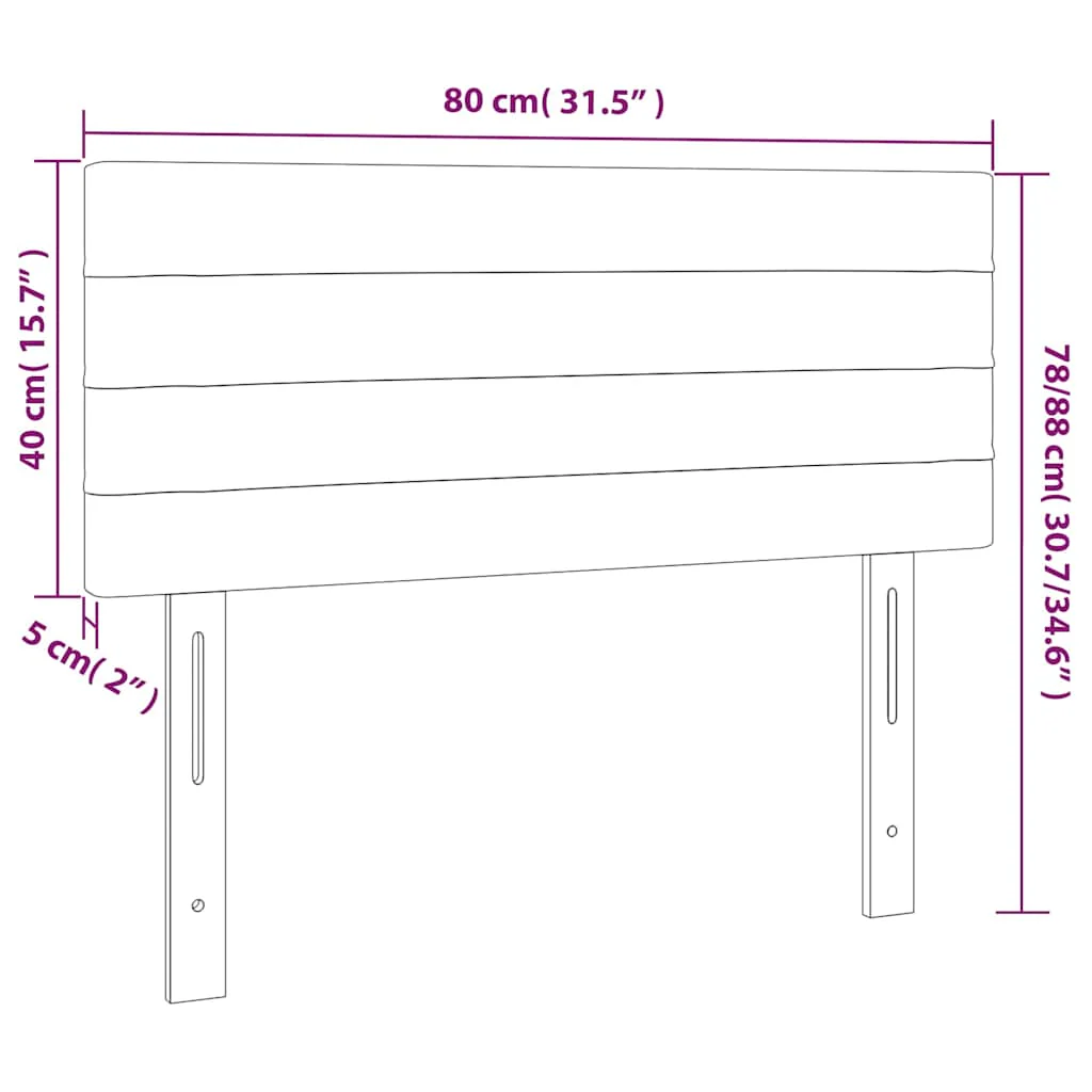 sengegavl 80x5x78/88 cm fløjl mørkeblå - Image 6