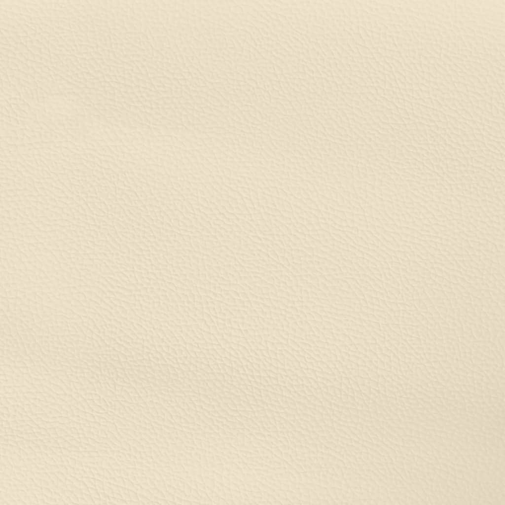 sengegavl 80x5x78/88 cm kunstlæder cremefarvet - Image 7