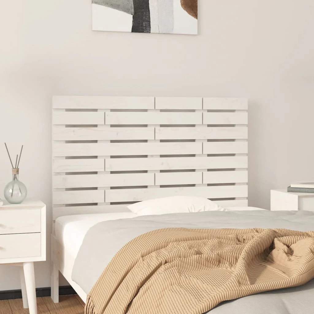 sengegavl 81x3x63 cm massivt fyrretræ hvid