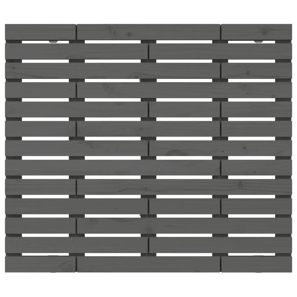 sengegavl 81x3x91,5 cm massivt fyrretræ grå - Image 4