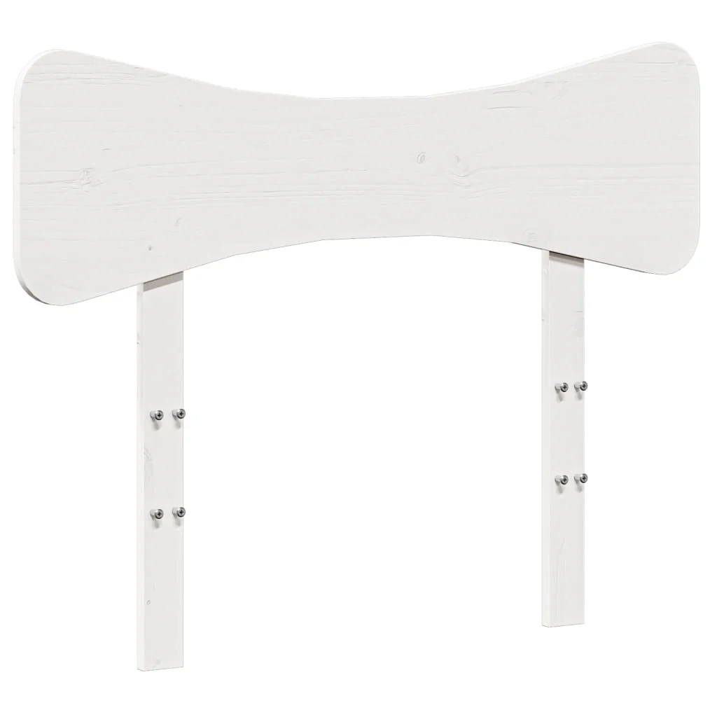 sengegavl 90 cm massivt fyrretræ hvid - Image 2