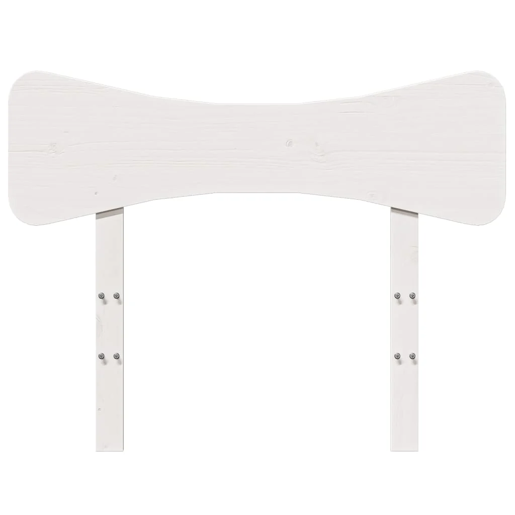 sengegavl 90 cm massivt fyrretræ hvid - Image 4