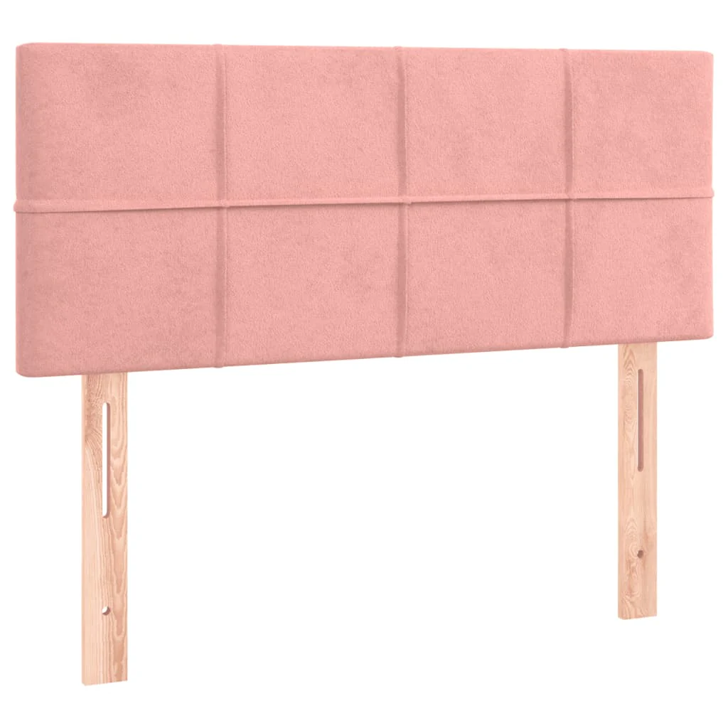 sengegavl 90x5x78/88 cm fløjl lyserød - Image 2