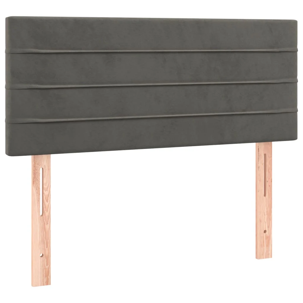 sengegavl 90x5x78/88 cm fløjl mørkegrå - Image 2
