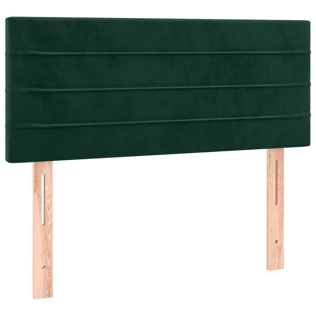 sengegavl 90x5x78/88 cm fløjl mørkegrøn - Image 2