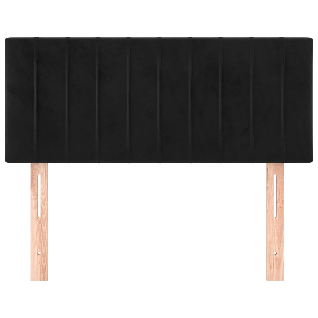 sengegavl 90x5x78/88 cm fløjl sort - Image 3
