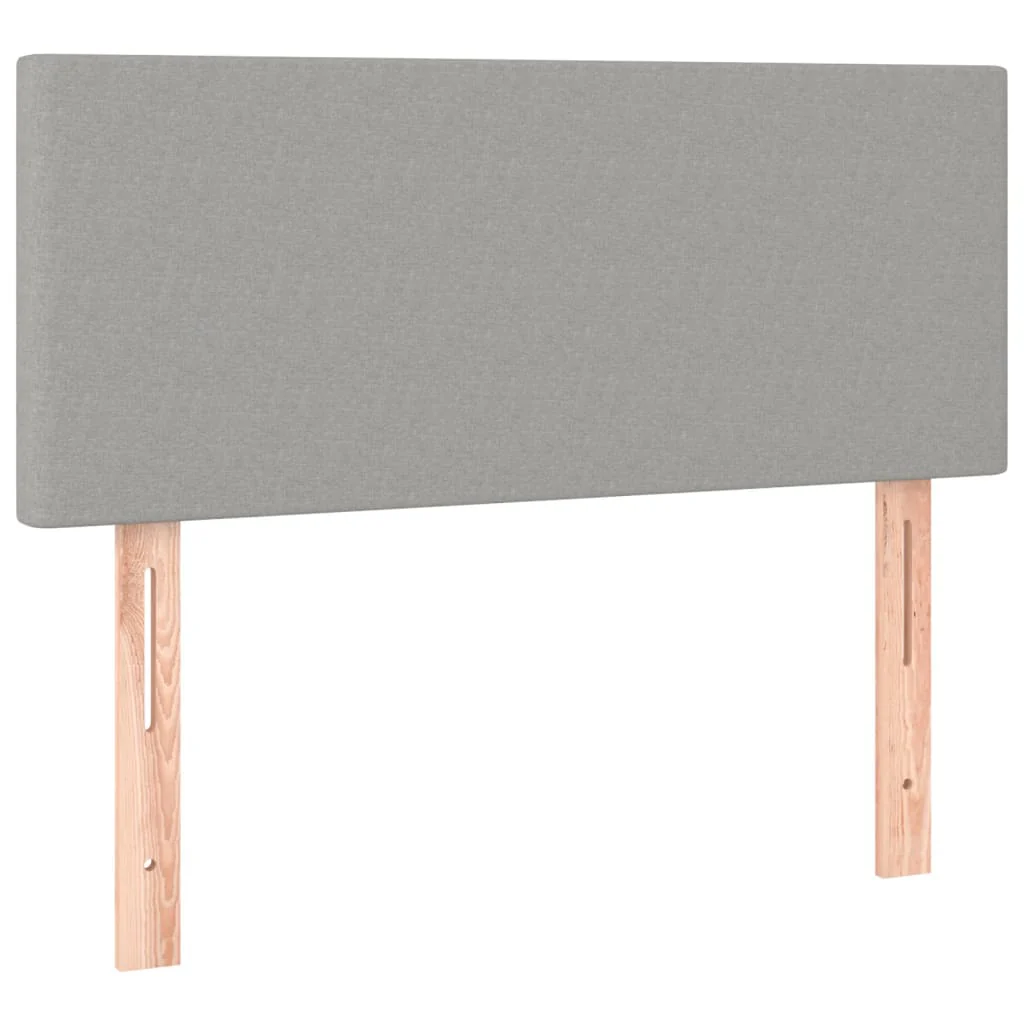 sengegavl 90x5x78/88 cm stof lysegrå - Image 2