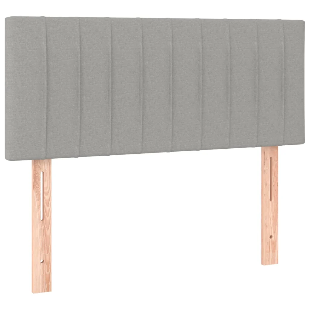 sengegavl 90x5x78/88 cm stof lysegrå - Image 2