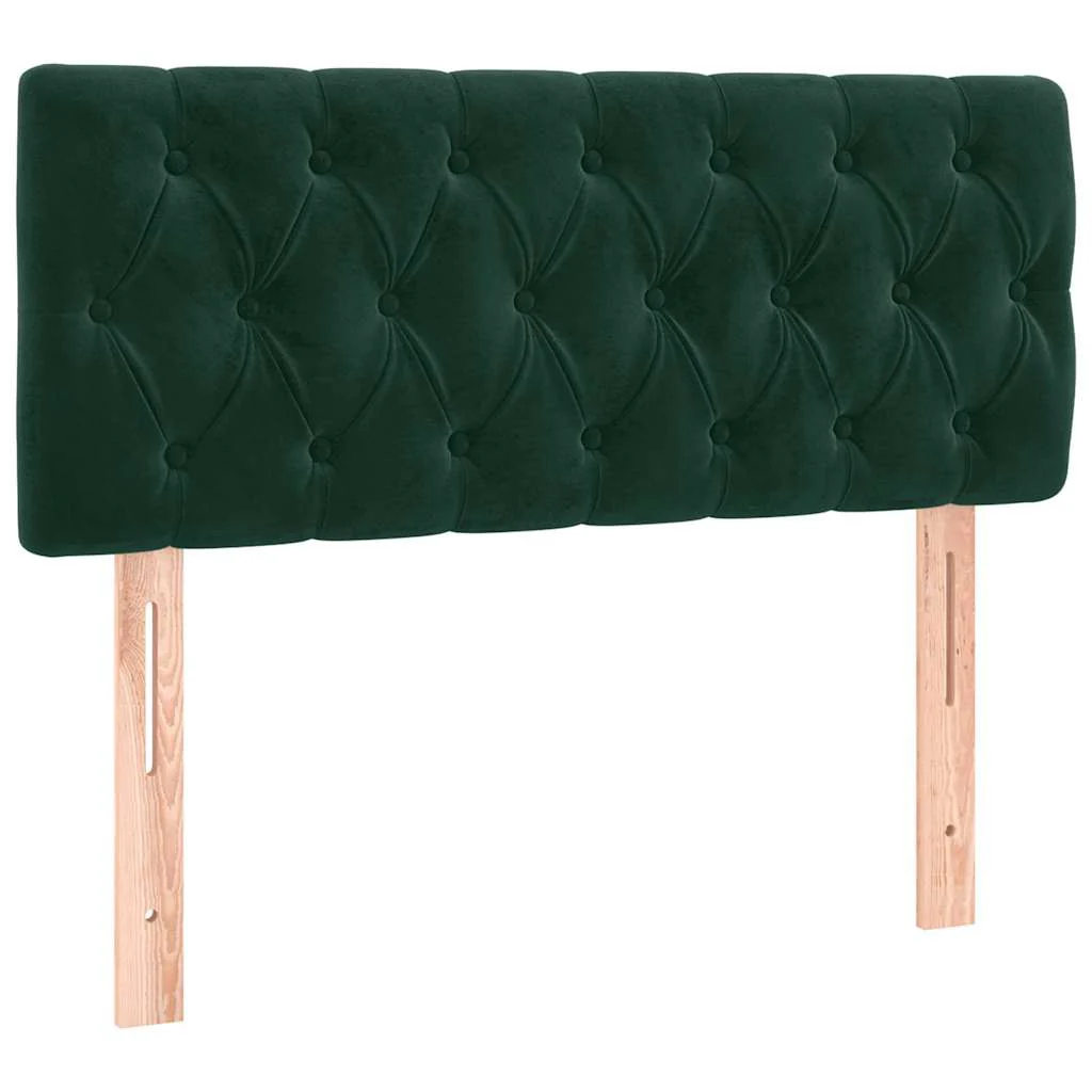 sengegavl 90x7x78/88 cm fløjl mørkegrøn - Image 2