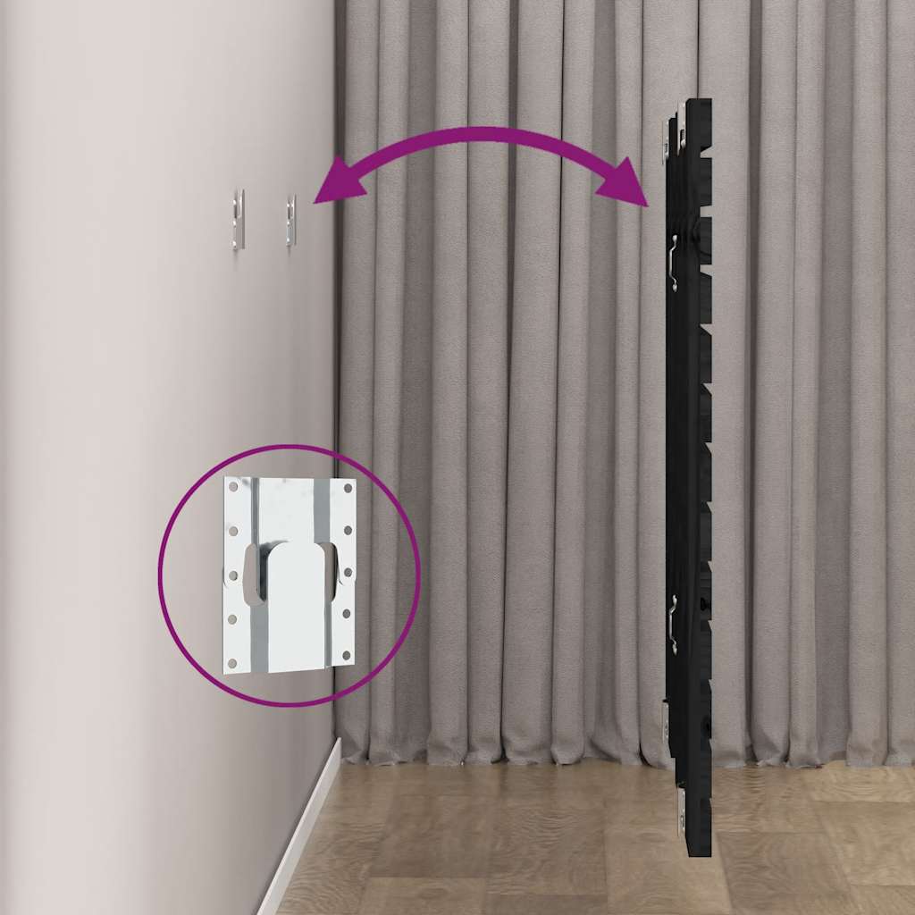sengegavl 96x3x91,5 cm massivt fyrretræ sort - Image 6