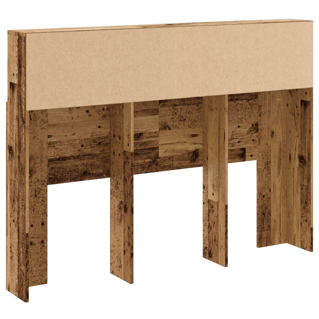 sengegavl m. opbevaring 140x19x103,5 cm antikt trælook - Image 6