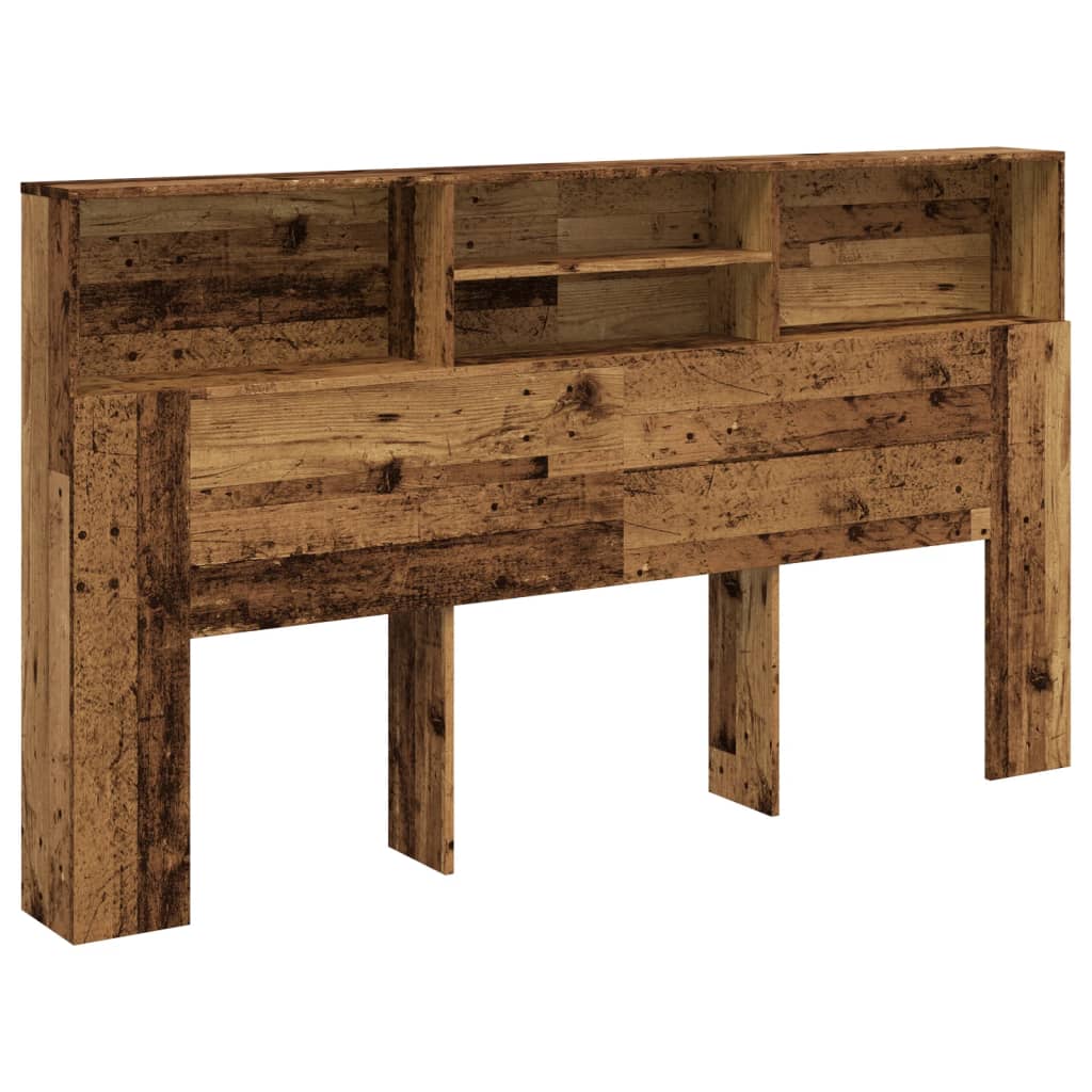sengegavl m. opbevaring 180x19x103,5 cm konstrueret træ antikt - Image 2
