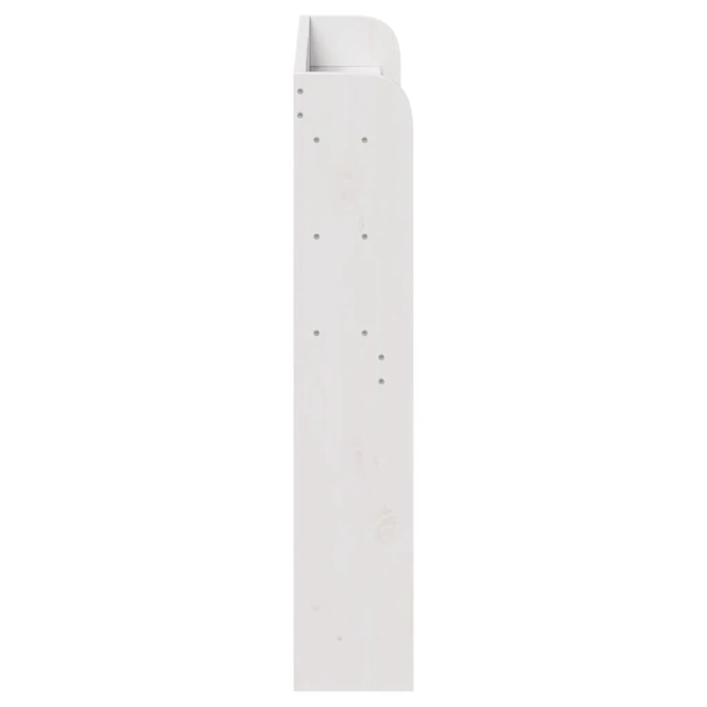 sengegavl med hylder 100 cm massivt fyrretræ hvid - Image 4
