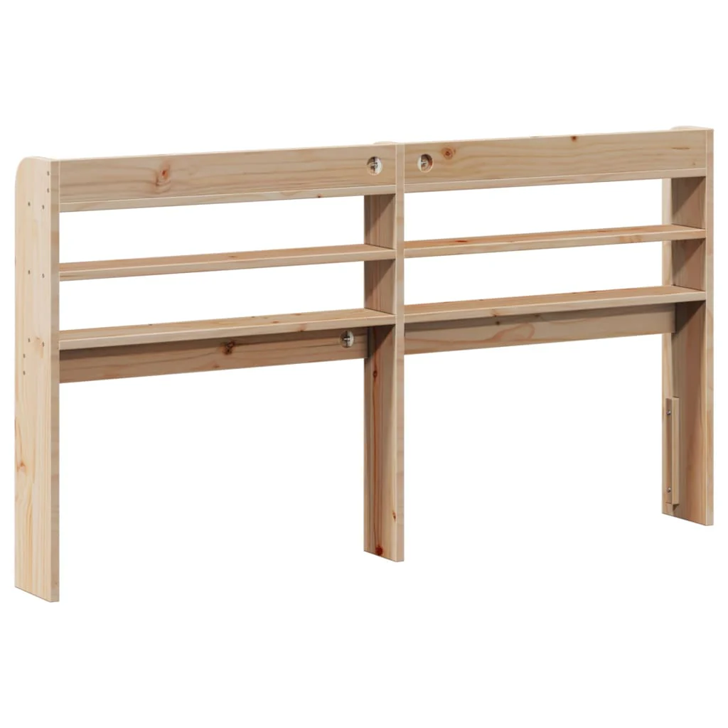 sengegavl med hylder 135 cm massivt fyrretræ hvid - Image 5