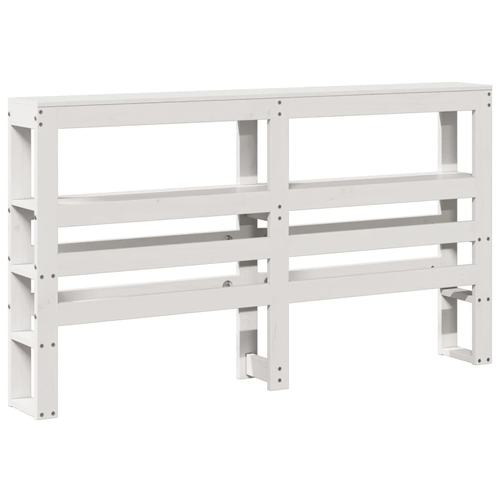 sengegavl med hylder 135 cm massivt fyrretræ hvid - Image 6