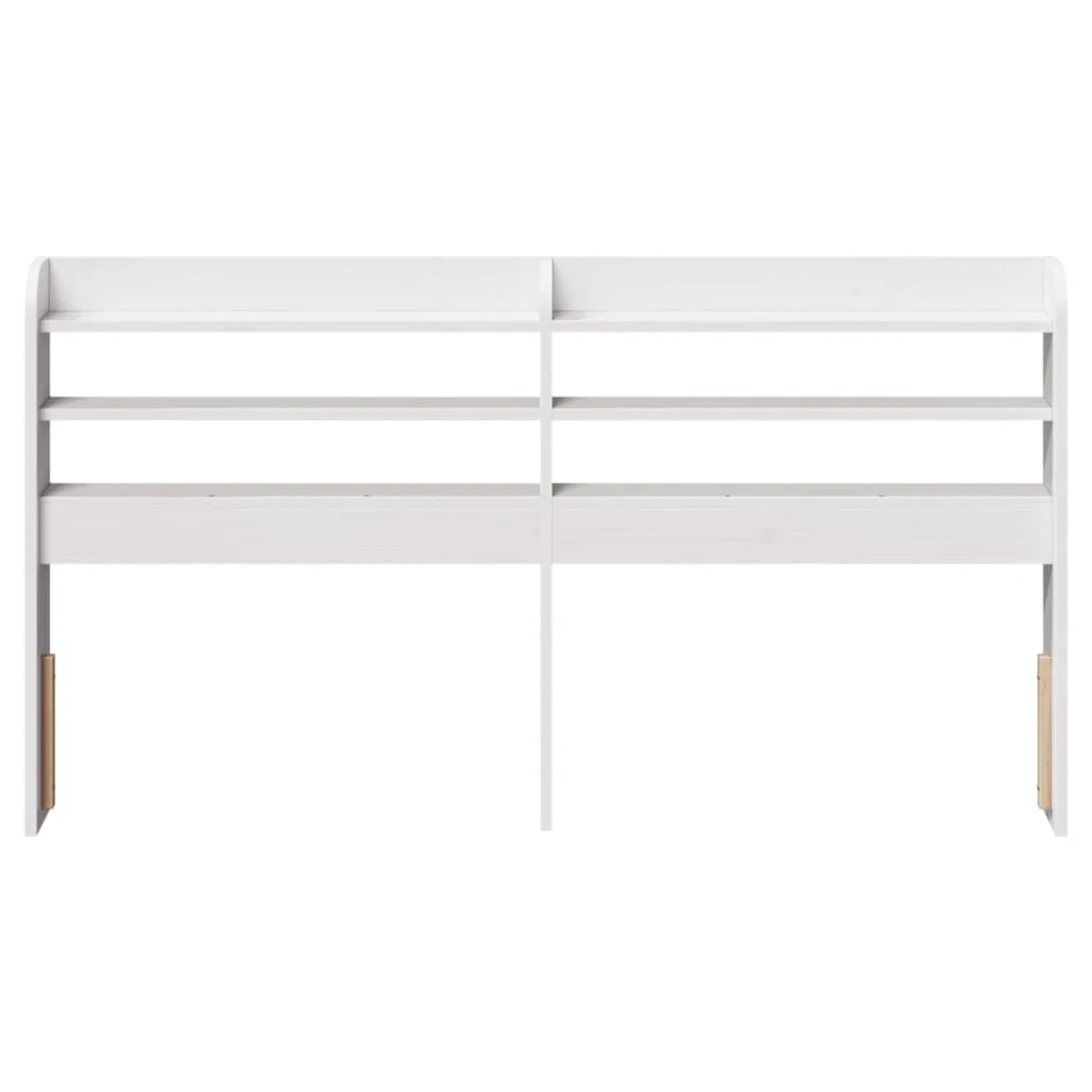 sengegavl med hylder 140 cm massivt fyrretræ hvid - Image 3