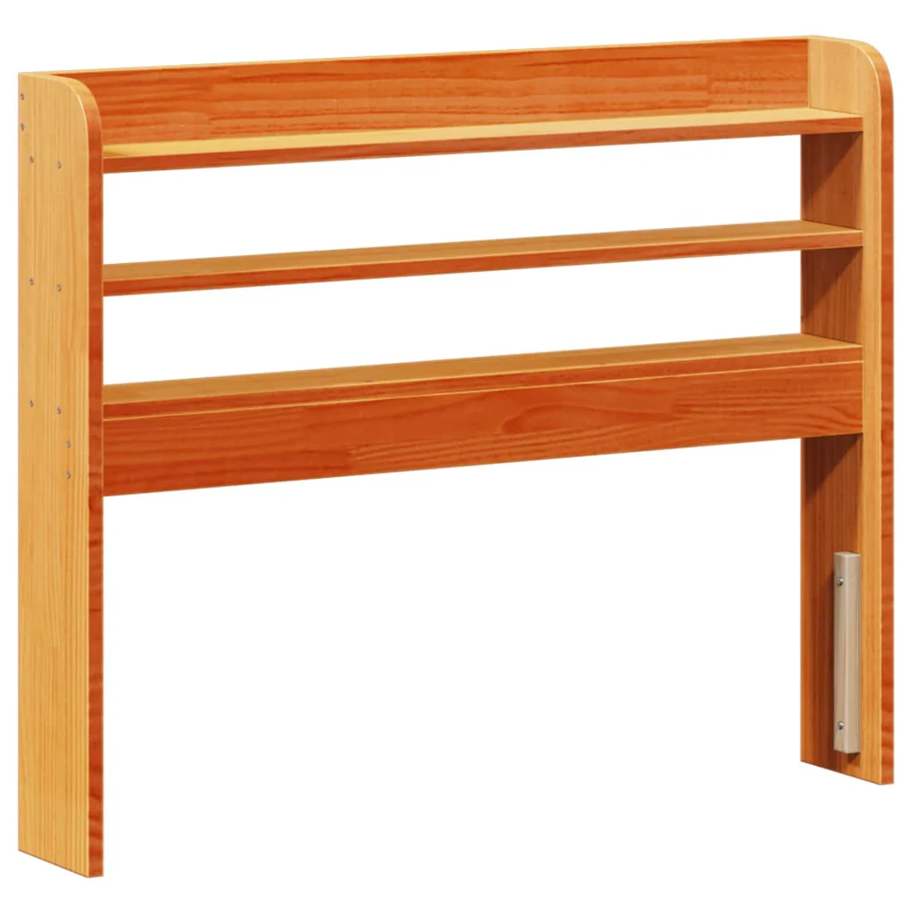 sengegavl med hylder 75 cm massivt fyrretræ gyldenbrun - Image 2