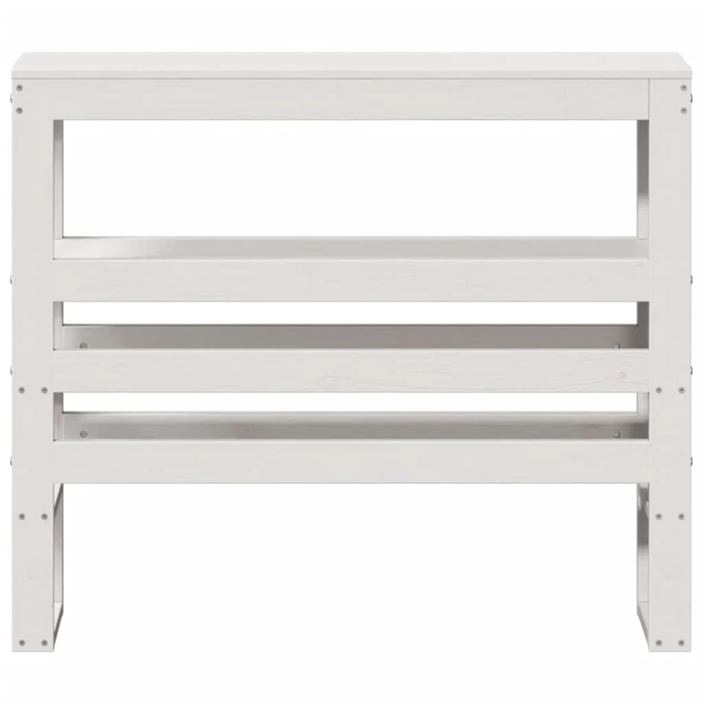 sengegavl med hylder 75 cm massivt fyrretræ hvid - Image 3