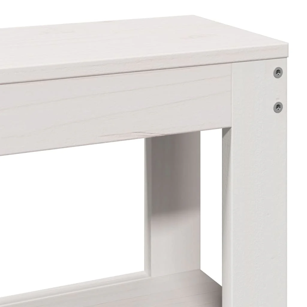 sengegavl med hylder 75 cm massivt fyrretræ hvid - Image 7