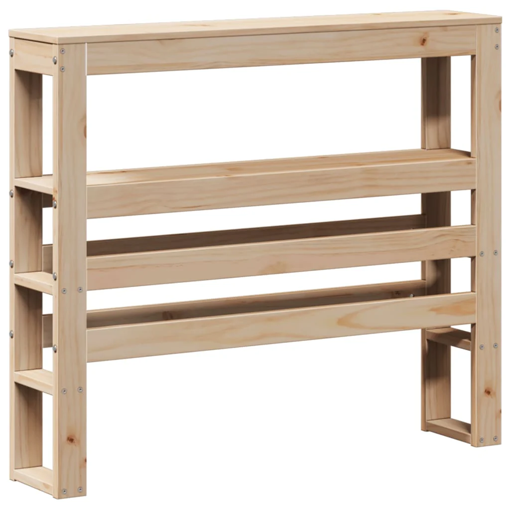sengegavl med hylder 75 cm massivt fyrretræ hvid - Image 2