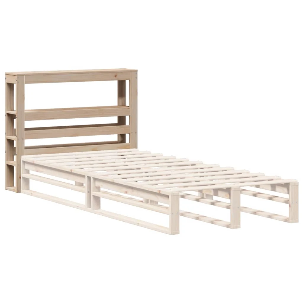 sengegavl med hylder 75 cm massivt fyrretræ hvid - Image 4